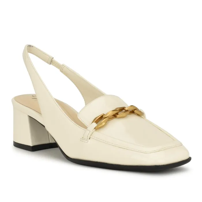 Mella 92159 Block Heel Slingbacks Ivory Women Nine West Slingbacks Mella 92159 Block Heel Slingbacks Ivory Women Nine West Slingbacks