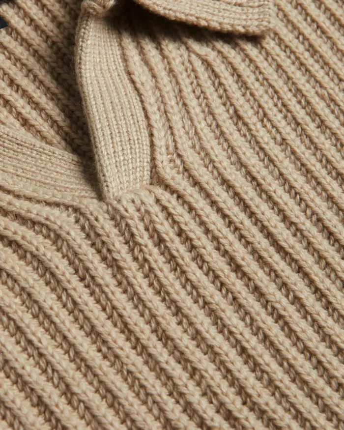 Men ADEMY 8211 Ribbed Knit Polo Neck Jumper Taupe Ted Baker Jumpers and Knitwear Men ADEMY 8211 Ribbed Knit Polo Neck Jumper Taupe Ted Baker Jumpers and Knitwear