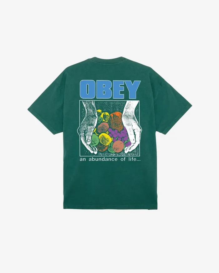 Men AN ABUNDANCE OF LIFE HEAVYWEIGHT TSHIRT Adventure Green OBEY Clothing TSHIRTS