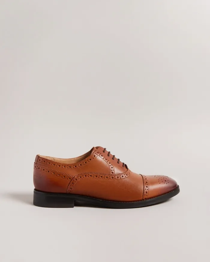 Men ARNIIE 8211 Formal Leather Ombre Toe Cap Shoes Tan Ted Baker Formal Shoes
