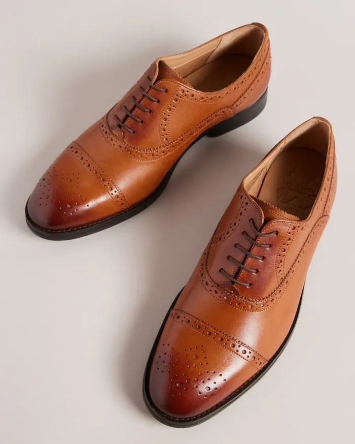 Men ARNIIE 8211 Formal Leather Ombre Toe Cap Shoes Tan Ted Baker Formal Shoes