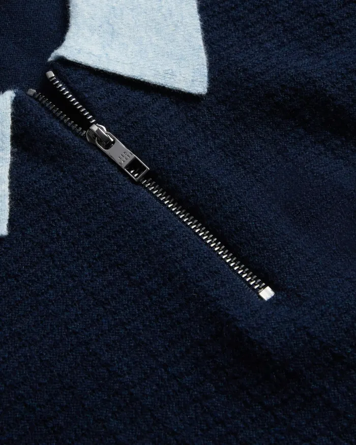 Men ARWIK 8211 Textured Knit Contrast Collar Polo Navy Ted Baker Jumpers and Knitwear Men ARWIK 8211 Textured Knit Contrast Collar Polo Navy Ted Baker Jumpers and Knitwear