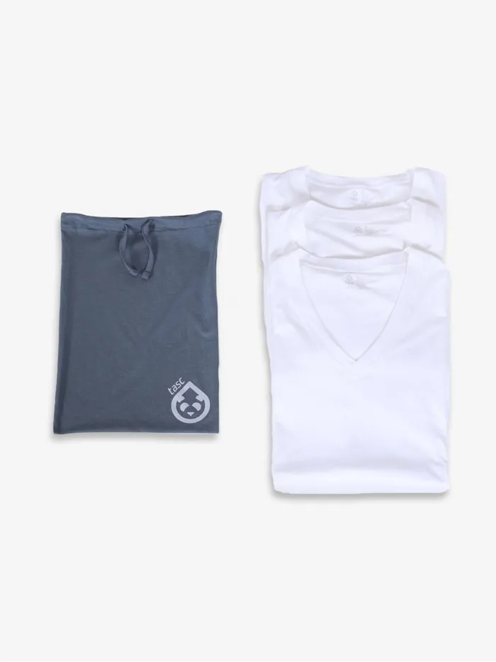 Men BamBare VNeck 3 Pack Tasc Performance Short Sleeve TShirts
