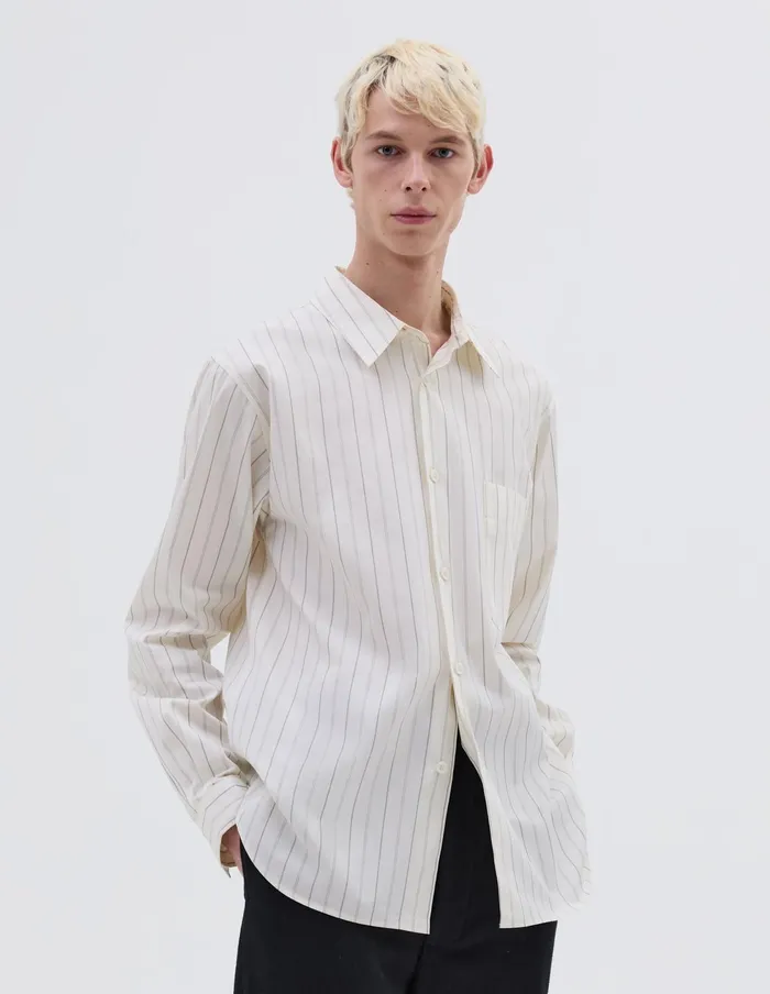 Men Basic Shirt Off White Black Margaret Howell Shirts