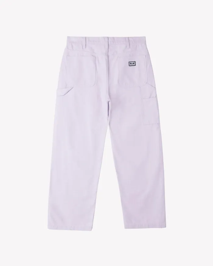 Men BIG TIMER TWILL DOUBLE KNEE PANT Unbleached OBEY Clothing BOTTOMS