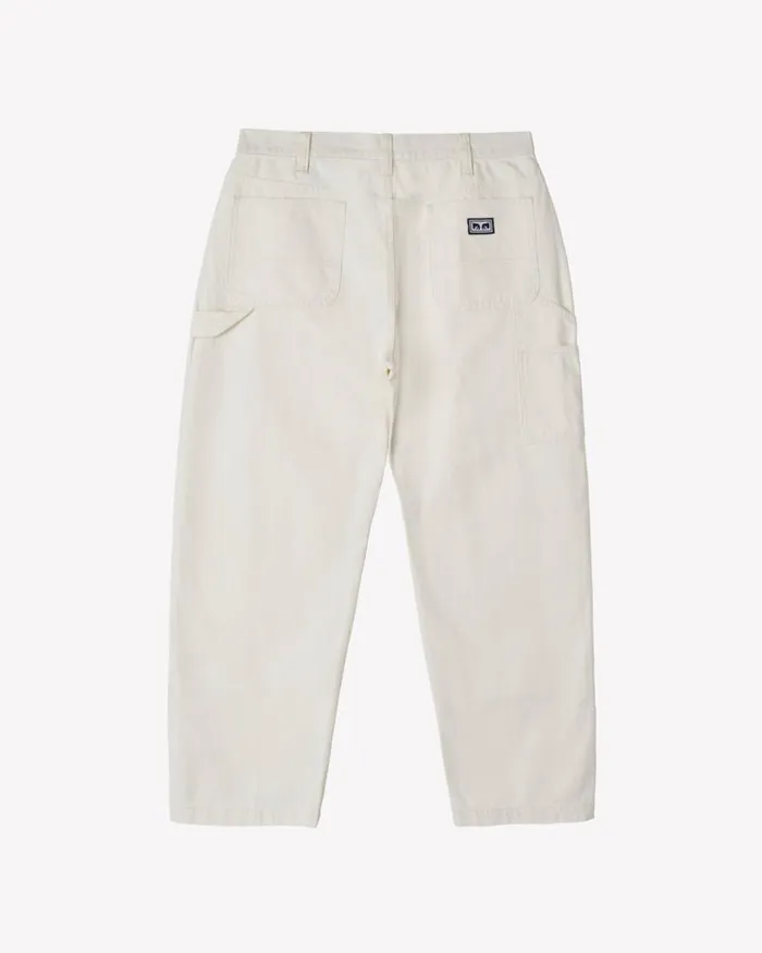 Men BIG TIMER TWILL DOUBLE KNEE PANT Unbleached OBEY Clothing BOTTOMS