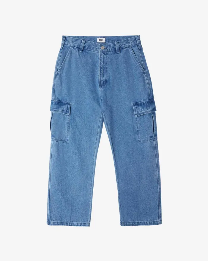 Men BIGWIG CARGO DENIM PANT Silver Grey OBEY Clothing Denim