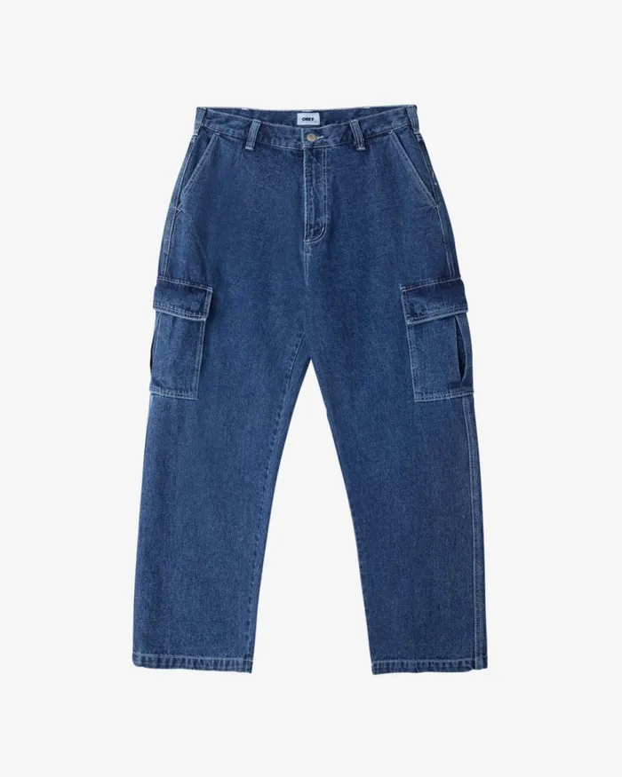Men BIGWIG CARGO DENIM PANT Silver Grey OBEY Clothing Denim