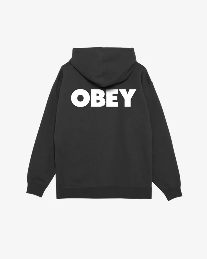Men BOLD HEAVYWEIGHT ZIP HOOD Ash Grey OBEY Clothing SWEATSHIRTS