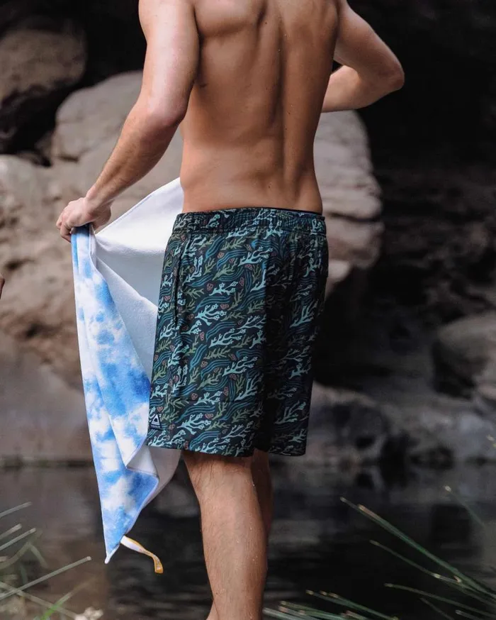 Men Bottoms Passenger Porto Recycled All Purpose Swim Short Ocean Current Black Ocean Current Black