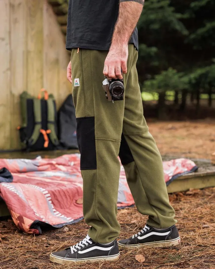 Men Bottoms Passenger Set Off Recycled Polar Fleece Jogger True Black Khaki True Black Khaki