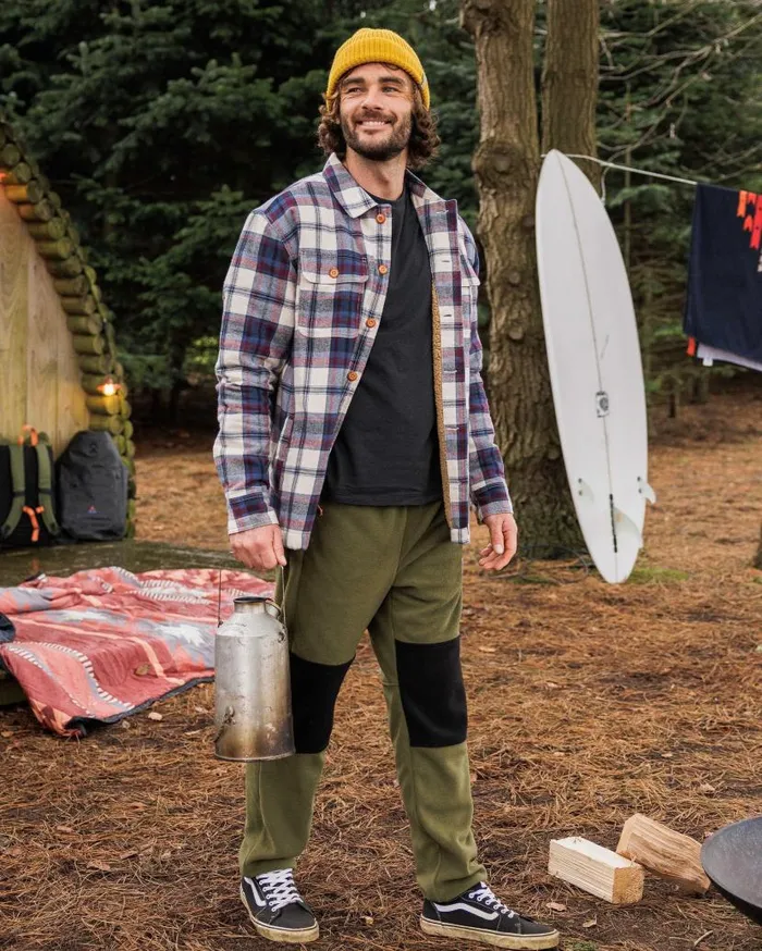 Men Bottoms Passenger Set Off Recycled Polar Fleece Jogger True Black Khaki True Black Khaki
