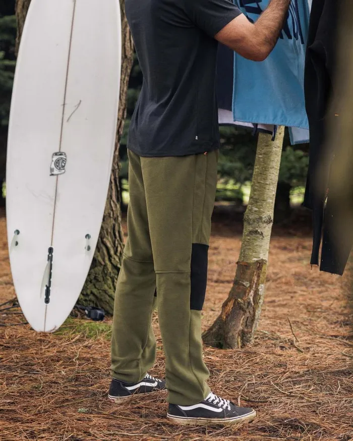 Men Bottoms Passenger Set Off Recycled Polar Fleece Jogger True Black Khaki True Black Khaki