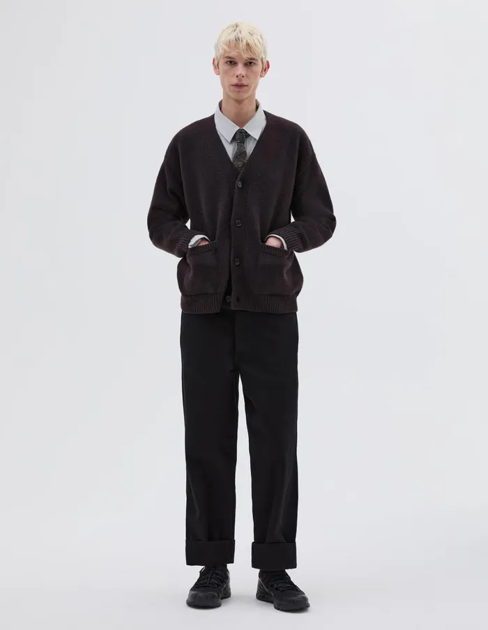 Men Boxy Cardigan Ebony Margaret Howell Knitwear