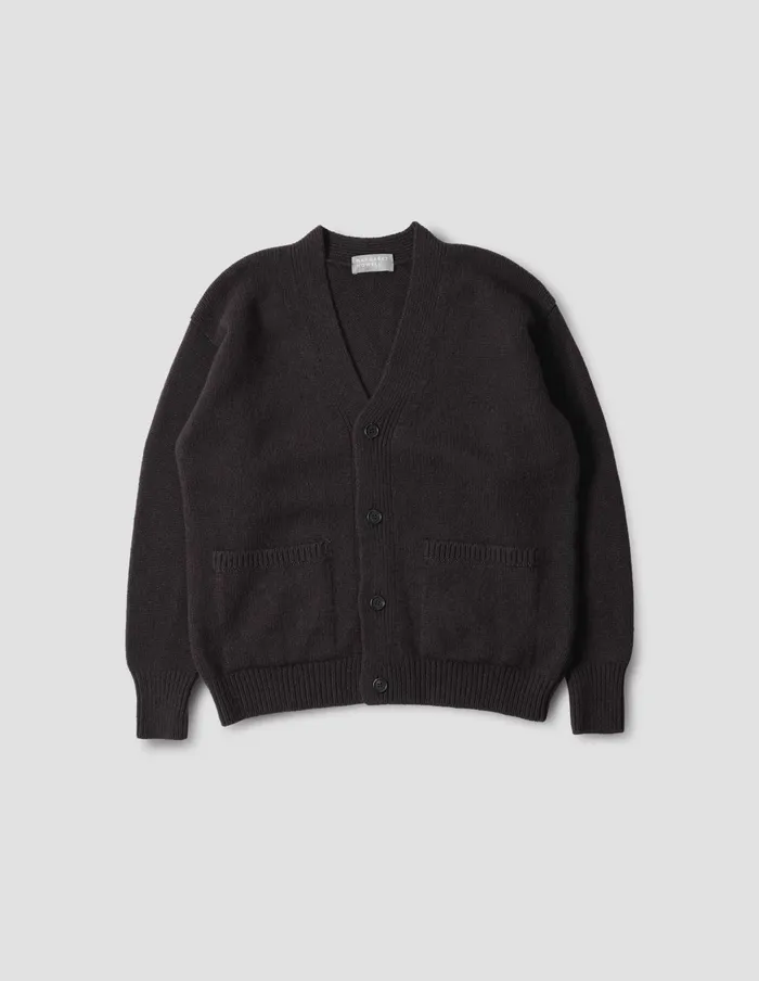 Men Boxy Cardigan Ebony Margaret Howell Knitwear