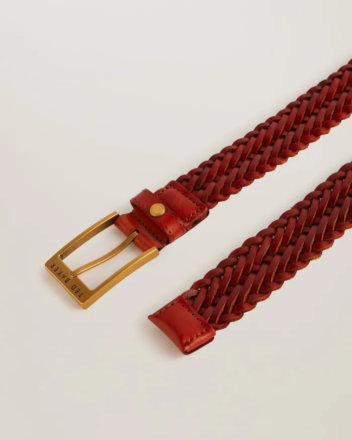 Men BRAIDIE 8211 Braided Leather Belt Tan Ted Baker Belts