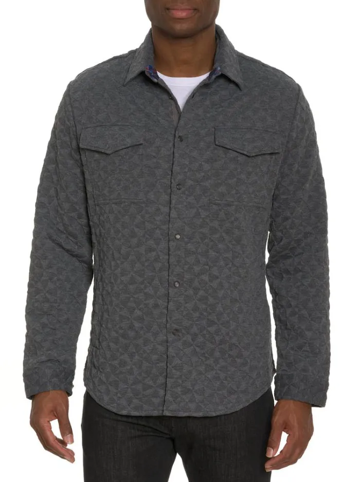 Men BRENT SHIRT JACKET Grey Robert Graham Sweaters and Knits