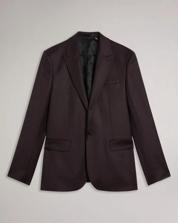 Men CADNEY 8211 Patterned Wool Blend Blazer Black Ted Baker Coats and Jackets