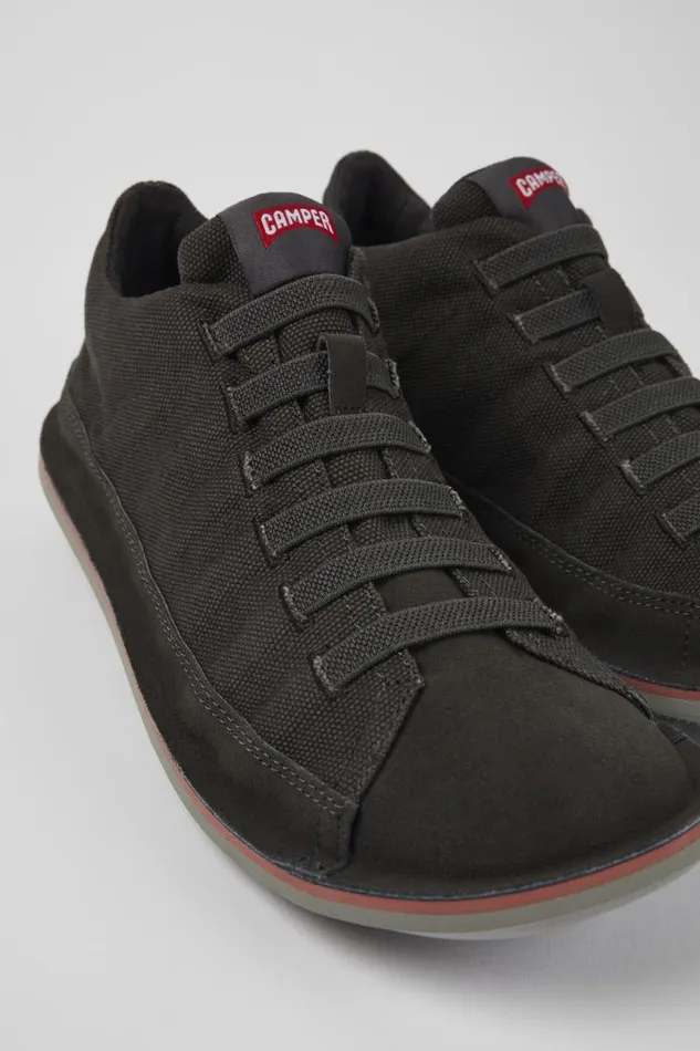 Men Camper Ankle Boots Beetle Black TextileNubuck Basket Bootie