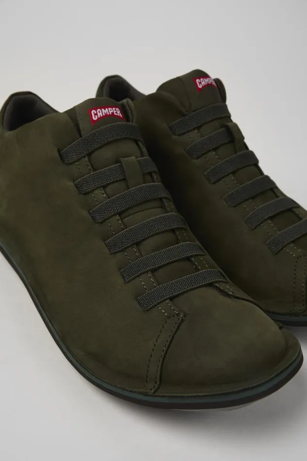 Men Camper Ankle Boots Beetle Green Nubuck Sneakers