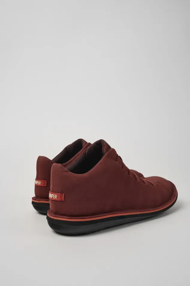 Men Camper Ankle Boots Beetle Red Nubuck Sneakers Men Camper Ankle Boots Beetle Red Nubuck Sneakers