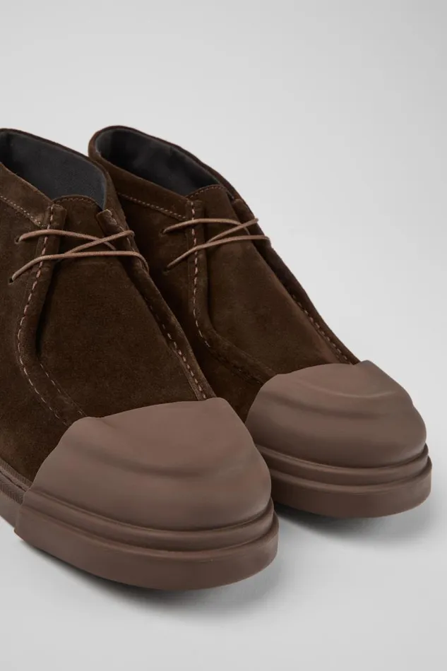 Men Camper Ankle Boots Junction Brown Nubuck Shoes