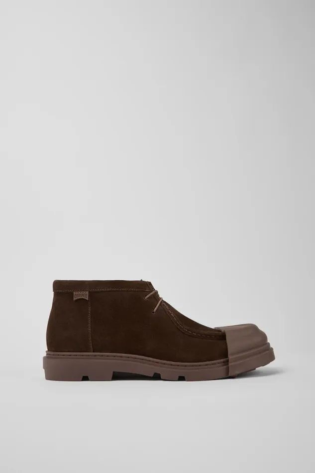 Men Camper Ankle Boots Junction Brown Nubuck Shoes Men Camper Ankle Boots Junction Brown Nubuck Shoes
