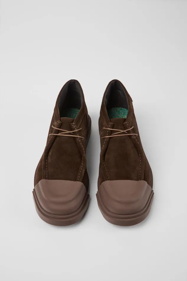 Men Camper Ankle Boots Junction Brown Nubuck Shoes Men Camper Ankle Boots Junction Brown Nubuck Shoes