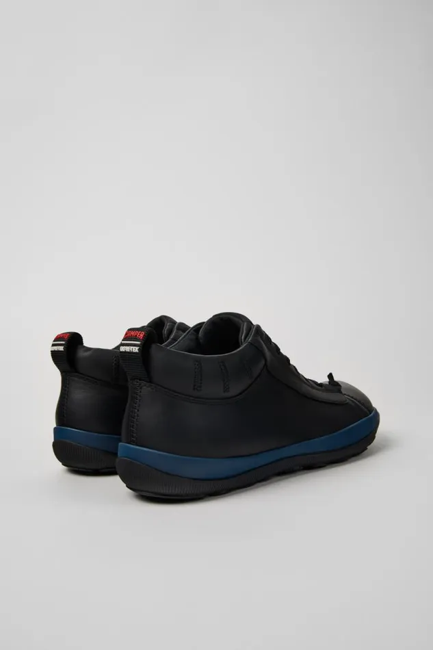 Men Camper Ankle Boots Peu Pista GORETEX Black Leather Shoes