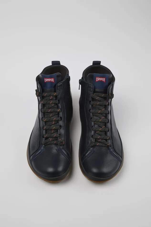 Men Camper Ankle Boots Peu Pista GORETEX Blue Leather Ankle Boots Men Camper Ankle Boots Peu Pista GORETEX Blue Leather Ankle Boots