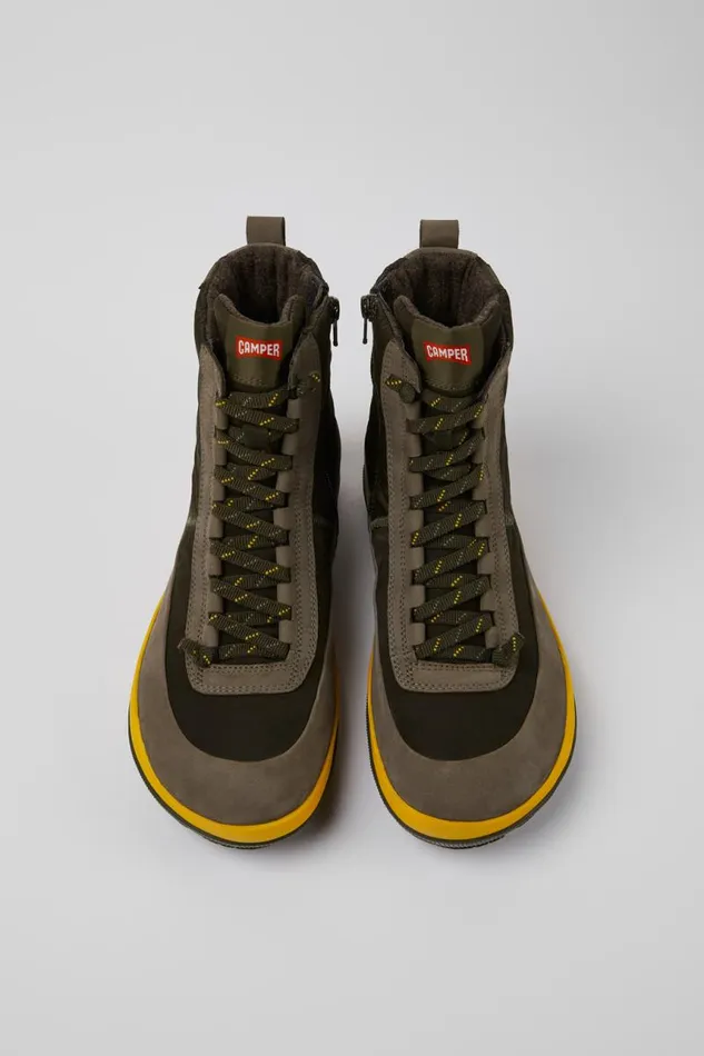 Men Camper Ankle Boots Peu Pista Green Boots Men Camper Ankle Boots Peu Pista Green Boots