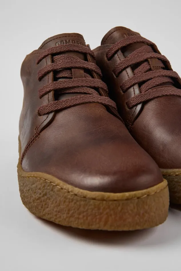 Men Camper Ankle Boots Peu Terreno Brown Leather Shoes
