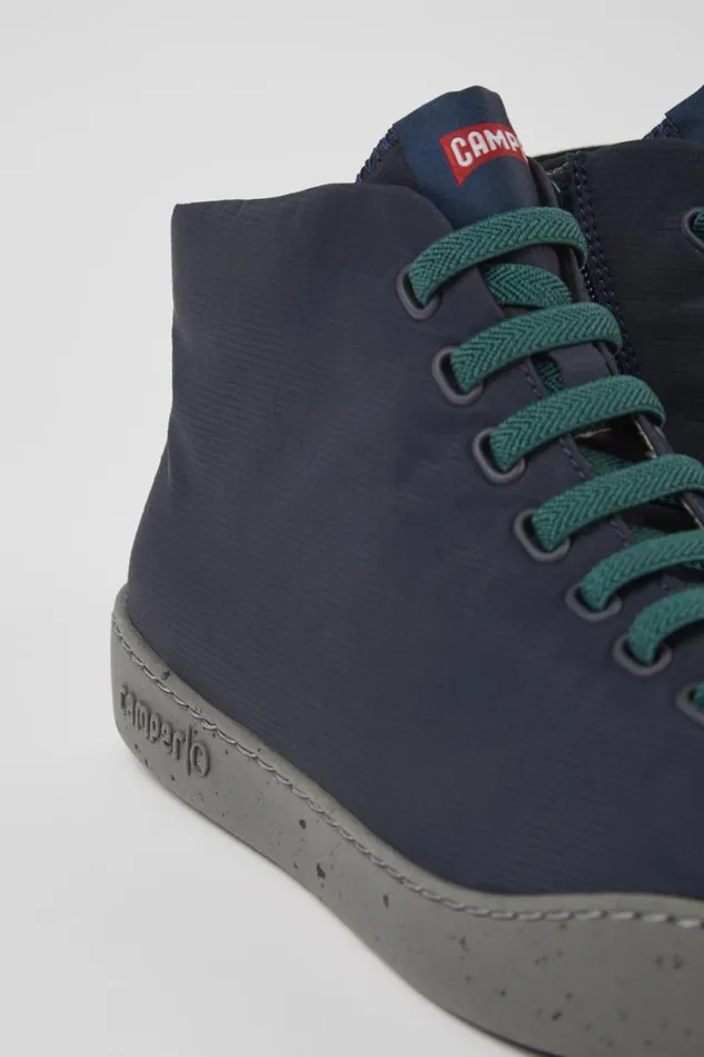 Men Camper Ankle Boots Peu Touring Blue Textile Ankle Boots