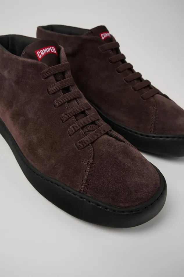 Men Camper Ankle Boots Peu Touring Brown Nubuck Sneakers