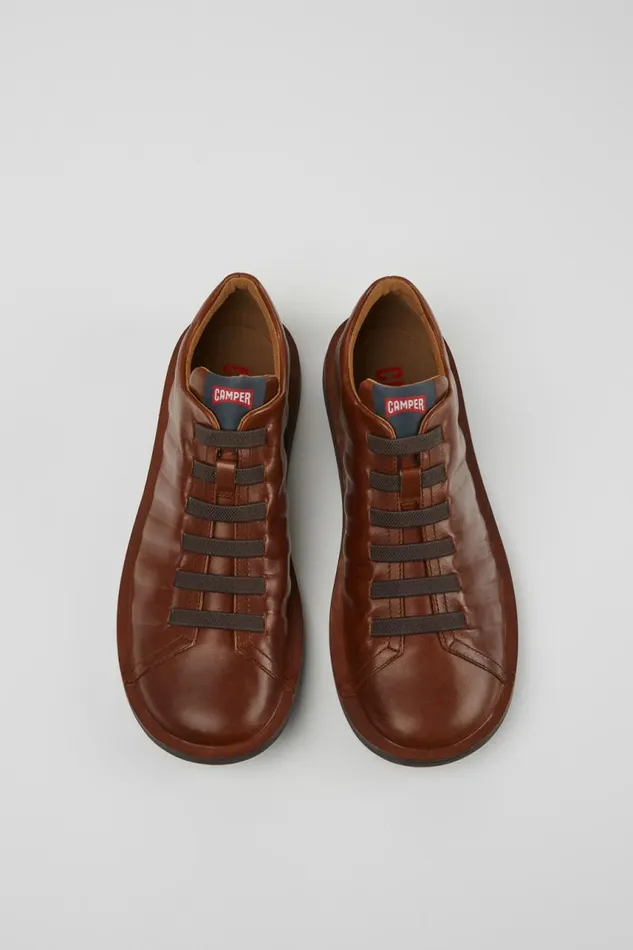 Men Camper Casual Shoes Beetle Brown Leather Shoes Men Camper Casual Shoes Beetle Brown Leather Shoes