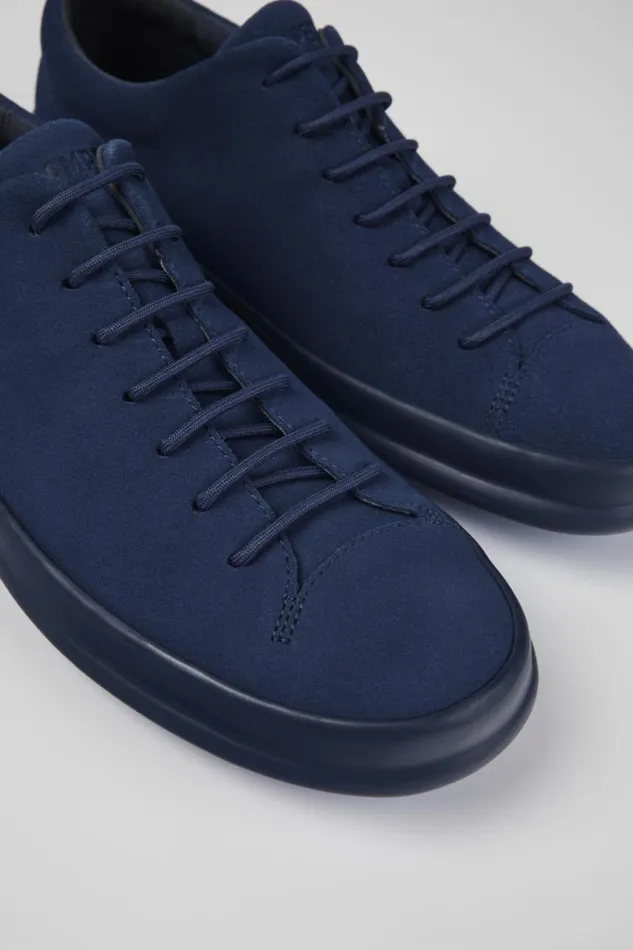 Men Camper Casual Shoes Chasis Blue Nubuck Basket