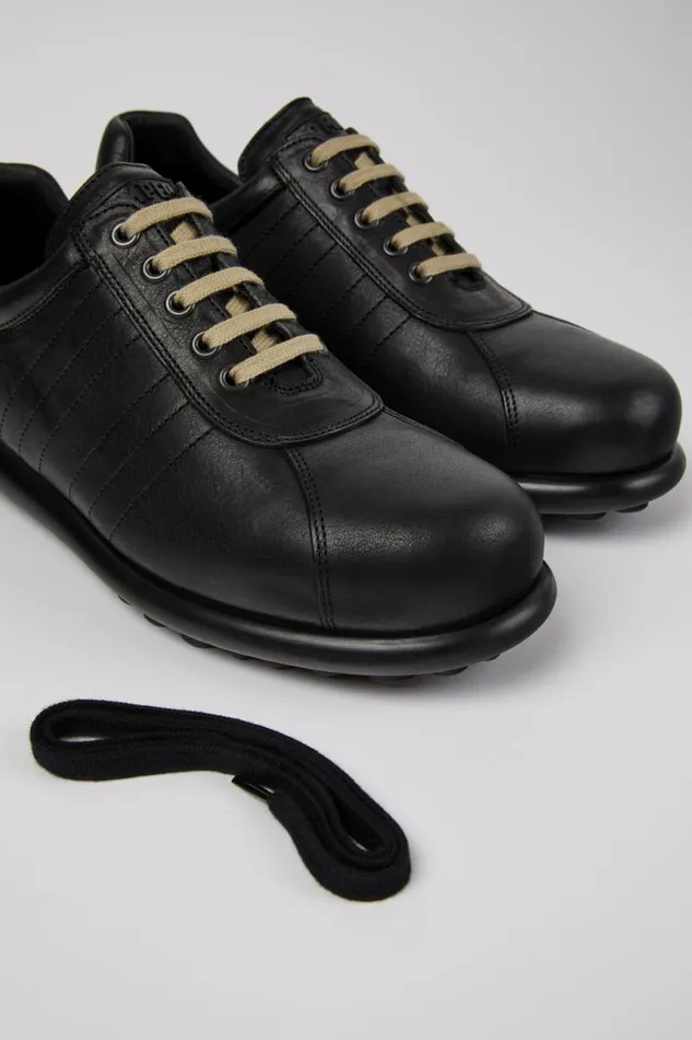Men Camper Casual Shoes Pelotas Black Leather Shoes