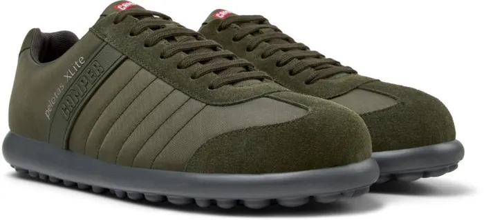 Men Camper Casual Shoes Pelotas XLite Green Textile And Nubuck Shoes