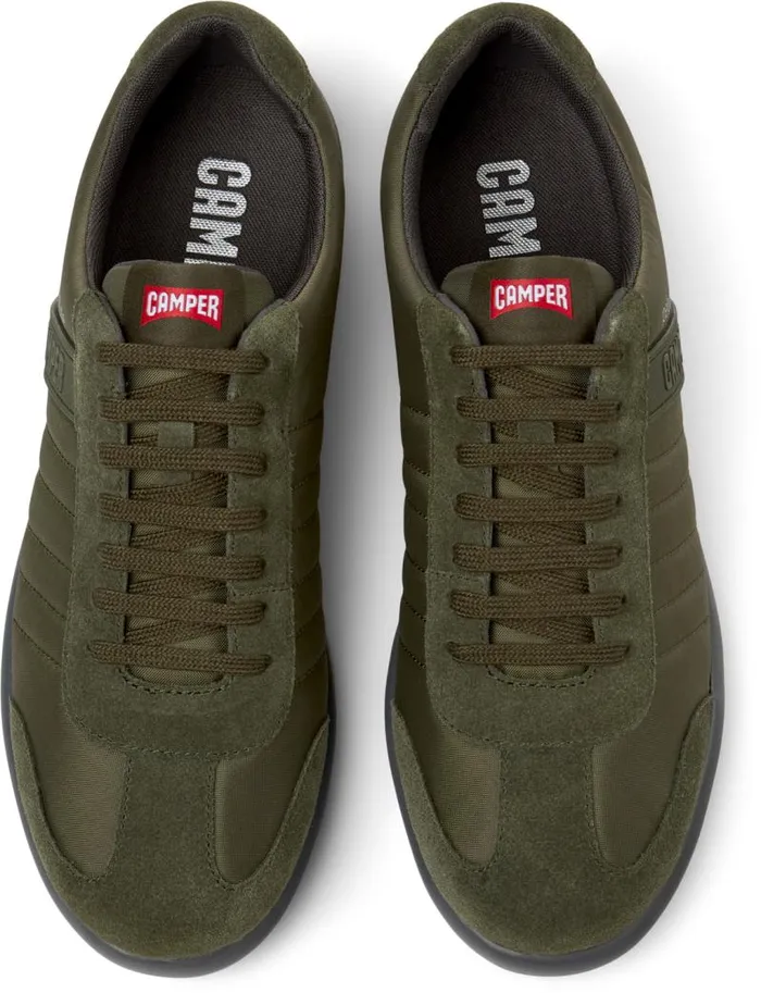 Men Camper Casual Shoes Pelotas XLite Green Textile And Nubuck Shoes Men Camper Casual Shoes Pelotas XLite Green Textile And Nubuck Shoes