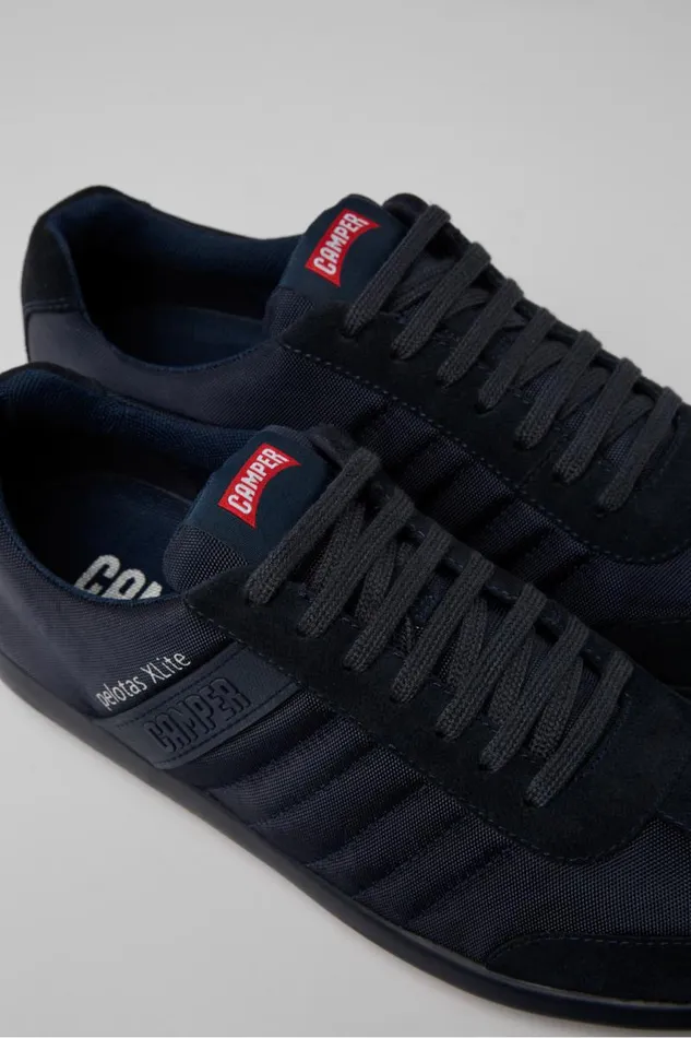 Men Camper Casual Shoes Pelotas XLite Navy Blue Textile And Nubuck Shoes