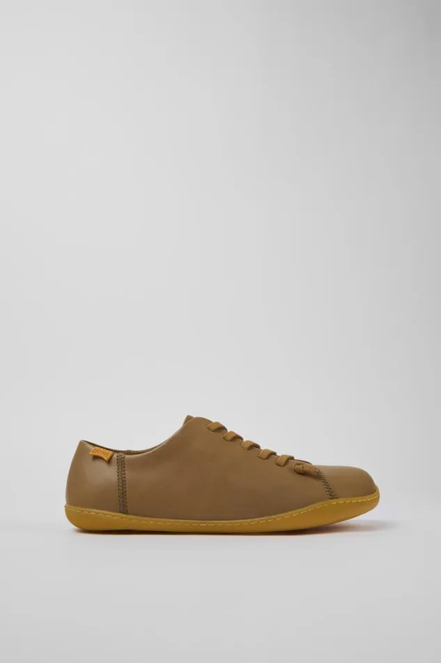 Men Camper Casual Shoes Peu Beige Leather Basket Men Camper Casual Shoes Peu Beige Leather Basket