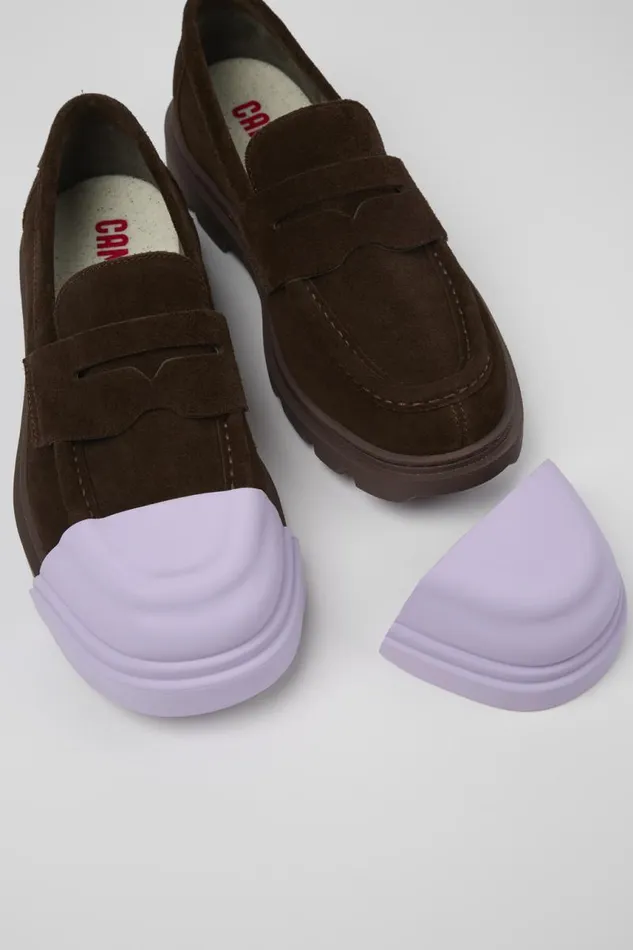 Men Camper Formal Shoes Junction Brown Nubuck Moccasin Men Camper Formal Shoes Junction Brown Nubuck Moccasin