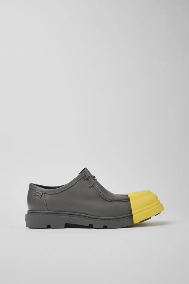 Men Camper Formal Shoes Junction Gray Responsibly Raised Leather Shoes Men Camper Formal Shoes Junction Gray Responsibly Raised Leather Shoes