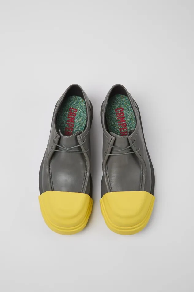 Men Camper Formal Shoes Junction Gray Responsibly Raised Leather Shoes Men Camper Formal Shoes Junction Gray Responsibly Raised Leather Shoes