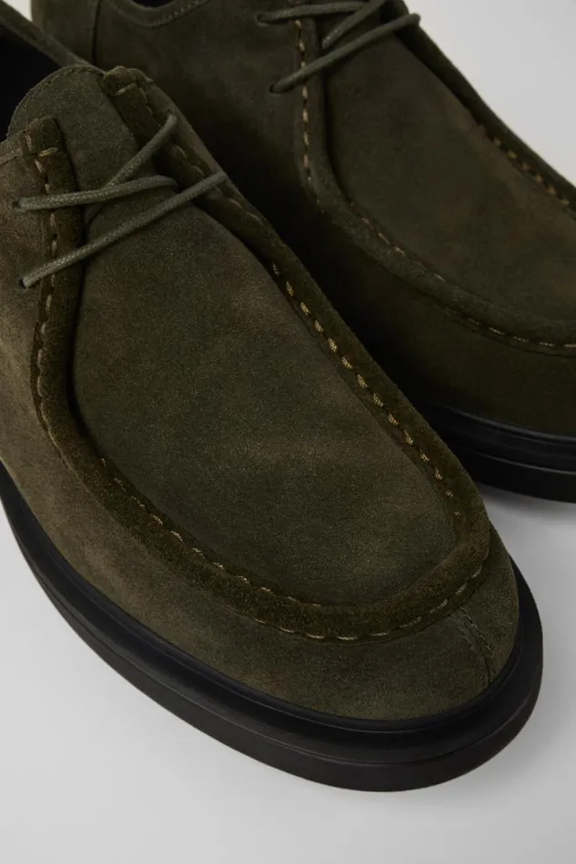 Men Camper Formal Shoes Norman Green Nubuck Shoes