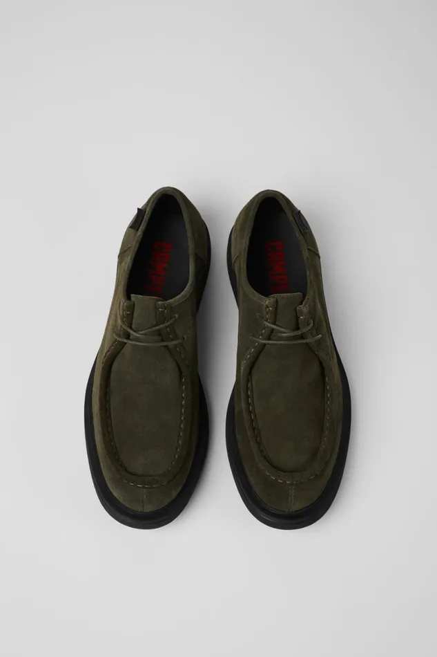 Men Camper Formal Shoes Norman Green Nubuck Shoes Men Camper Formal Shoes Norman Green Nubuck Shoes