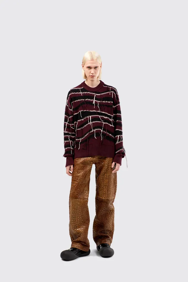 Men Camper Knit Melange Knit Sweater Brown Organic Cotton Knit Sweater Men Camper Knit Melange Knit Sweater Brown Organic Cotton Knit Sweater