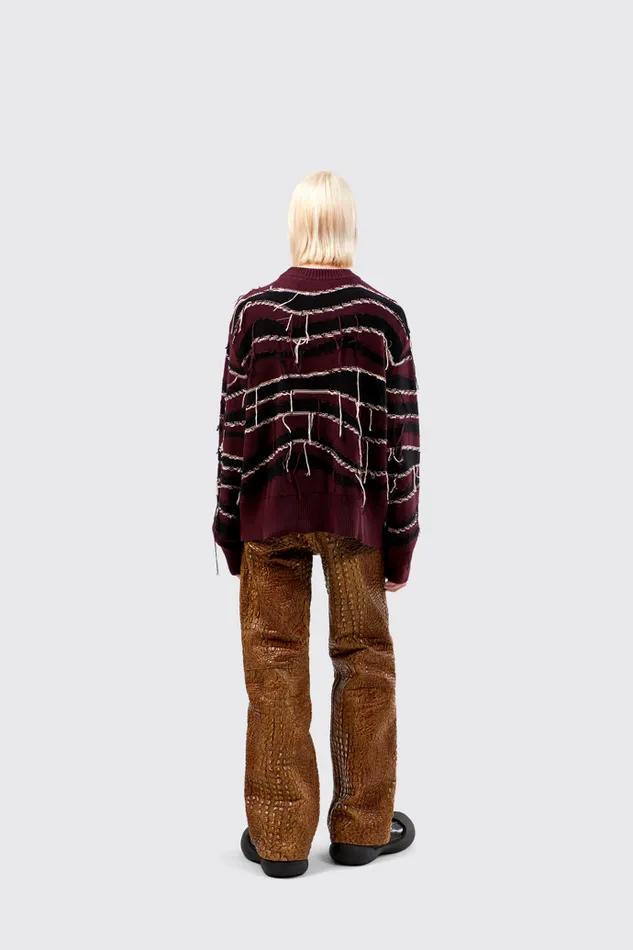 Men Camper Knit Melange Knit Sweater Brown Organic Cotton Knit Sweater Men Camper Knit Melange Knit Sweater Brown Organic Cotton Knit Sweater
