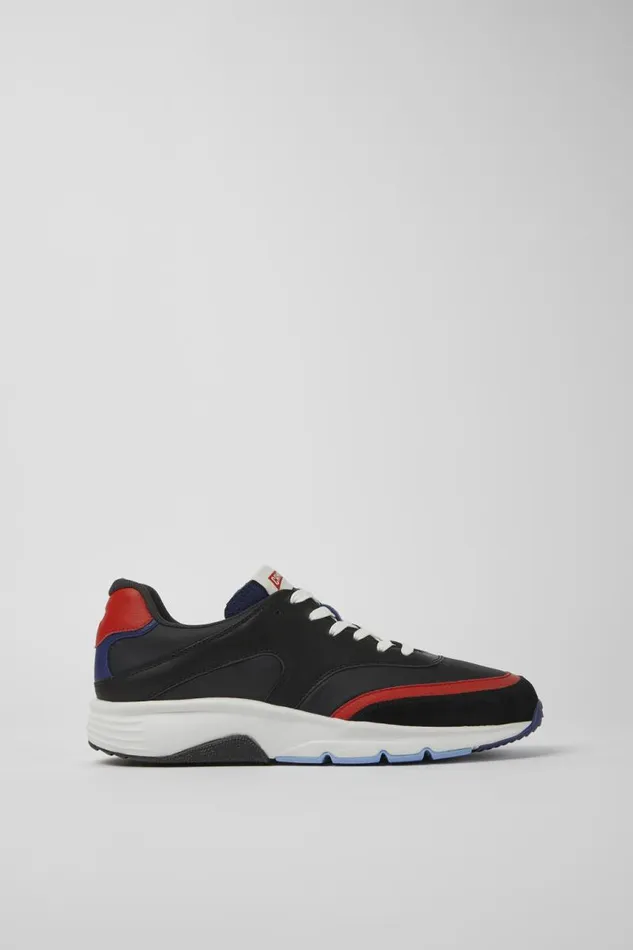 Men Camper Sneakers Drift Black And Red Textile And Leather Sneakers Men Camper Sneakers Drift Black And Red Textile And Leather Sneakers