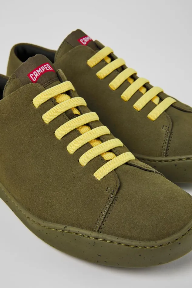 Men Camper Sneakers Peu Touring Green Nubuck Sneakers